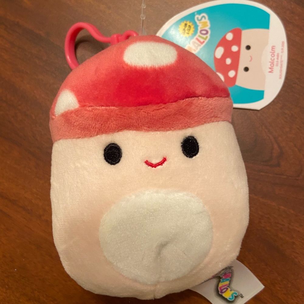 Squishmallow Malcolm the Mushroom Clip 3.5 inch NEW